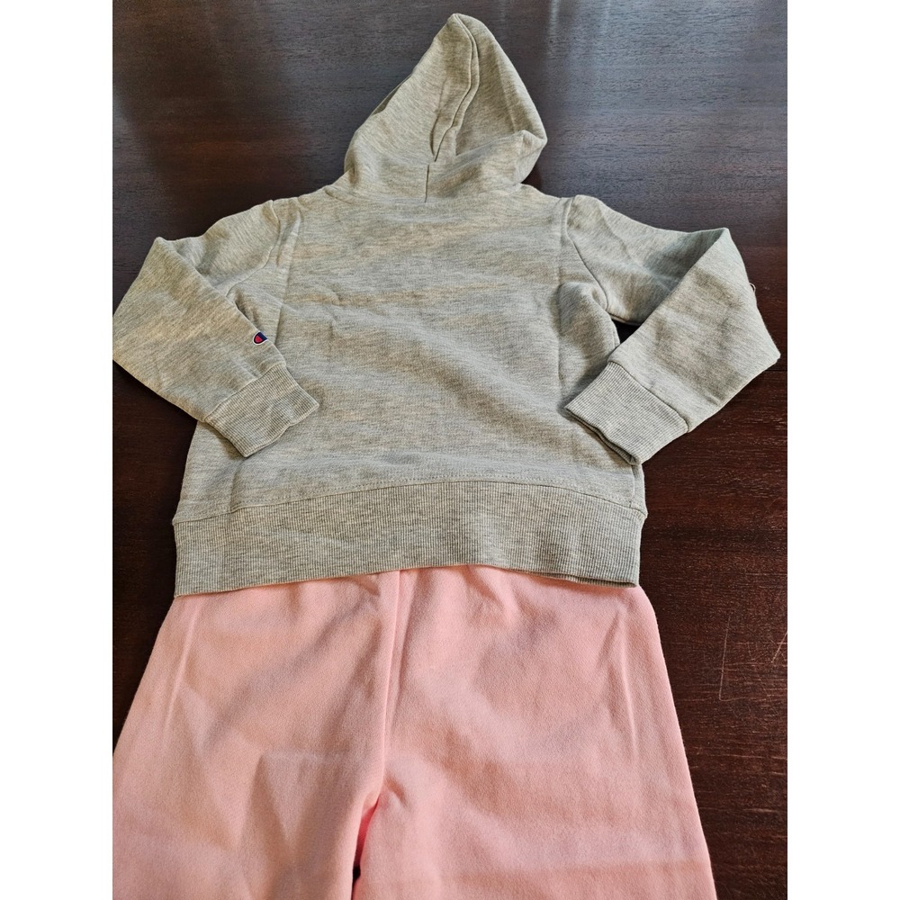 Champion Little Girl's Fleece Hoodie & Jogger Outfit Set Size 5 Pink/Gray NWT - Picture 9 of 10